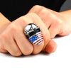 US Flag Skull Ring For Men