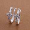 Sterling Silver & Zirconia Cross Eearrings